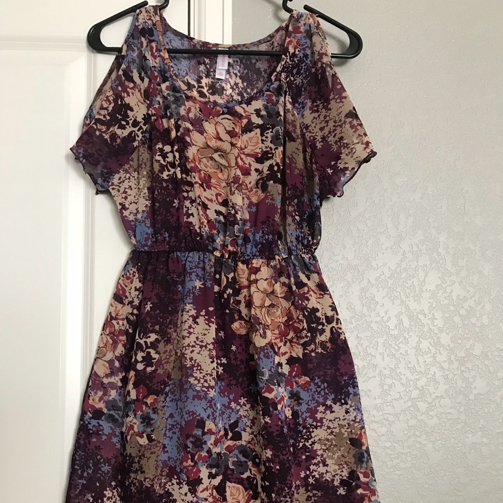 Open Shoulder Dress w/ slip